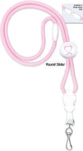 2138-5284 Pink Lanyard Card Holder w/ Round Slider - Swivel Hook DTACH