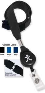 2138-7001 5/8" Lanyard Badge Card Holder Badge Reel Combo - Black - Badge Reel w/ Clear Strap