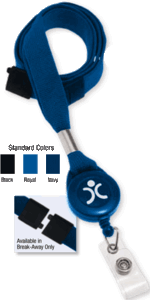 2138-7004 5/8" Lanyard Badge Card Holder Badge Reel Combo - Royal Blue - Badge Reel w/ Clear Strap