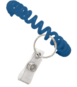 2140-6202 Color Elastic Wrist Band - Split Ring w/ Clear Strap - Blue