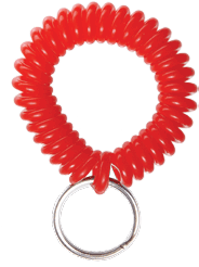 2140-6306 Color Elastic Wrist Band - Split Ring - Red