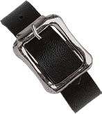 2420-2111 Black leatherette strap w/ nickel plated steel buckle & 3 adjustable holes
