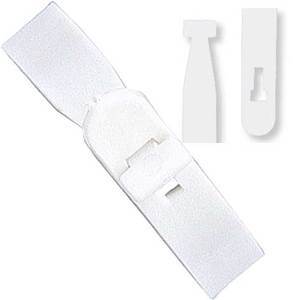 2430-1008 Semi-rigid vinyl "T" lock strap - White
