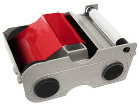 44235 Fargo Red Cartridge w/Cleaning Roller - 1000 images