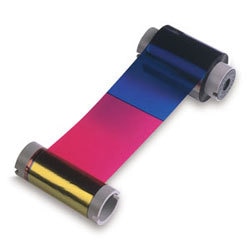 Fargo YMCKO: Full-color ribbon w/ black & clear overlay - 500 images